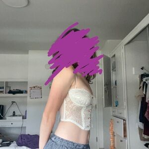 Vintage White Lace Corset Top